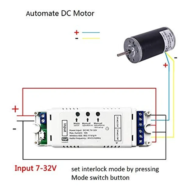 Alt view image 6 of 7 - 2CH WiFi RF Wireless Switch Relay,Inching Self-Locking Interlock Mode,Compatible with Alexa Goolge Home (Smart Life app WiFi RF Bluetooth Relay)