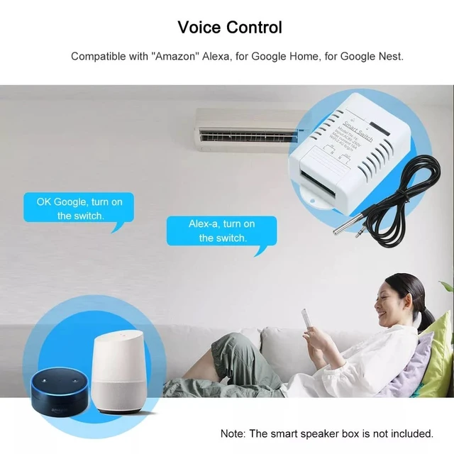 Alt view image 5 of 6 - eWeLink Smart 16A Switch with Temperature and Humidity Monitoring, WiFi Thermostat Controller Compatible with Alexa Google Home (Temperature only)