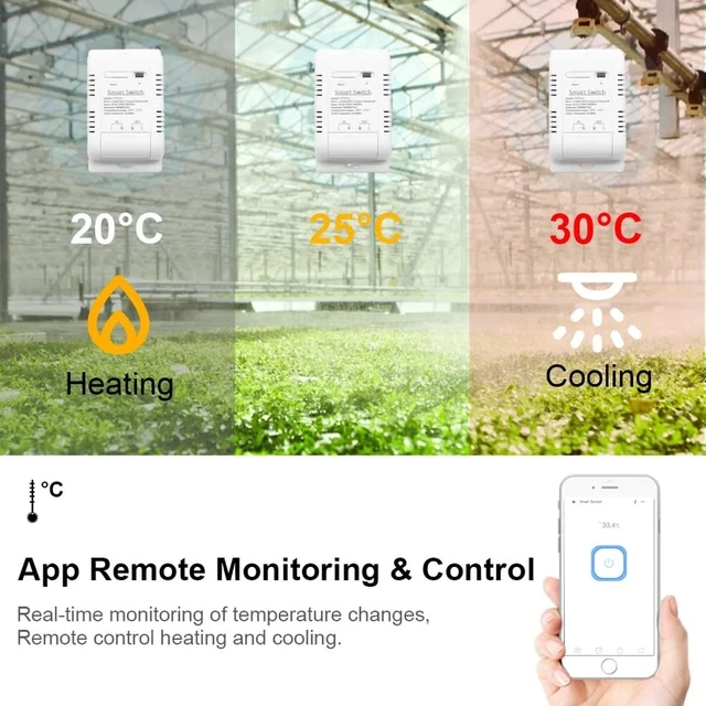 Alt view image 4 of 6 - eWeLink Smart 16A Switch with Temperature and Humidity Monitoring, WiFi Thermostat Controller Compatible with Alexa Google Home (Temperature and Humidity)