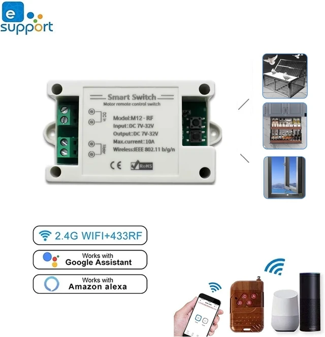 Alt view image 2 of 6 - eWelink app WiFi Wireless 12v Forward Reverse Remote Control Switch,DC 7-32v Smart Linear Actuator Controller,Compatible with Alexa