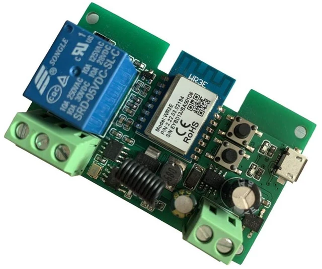 Main image of WiFi Wireless Smart Switch Relay Module for Smart Home 5V 5V/12VBa Applied to Access Control, Turn on PC, Garage Door (1CH smart Life app)