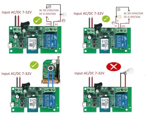 Alt view image 4 of 4 - WiFi Wireless Smart Switch Relay Module for Smart Home 5V 5V/12VBa Applied to Access Control, Turn on PC, Garage Door (1CH smart Life app)