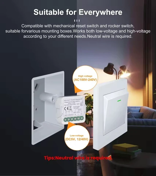 Alt view image 5 of 6 - Zigbee 3.0 Dry Contact Smart Relay Relay, AC/DC Input,Dry Contact for DIY Home Automation,Tuya Zigbee Hub Needed