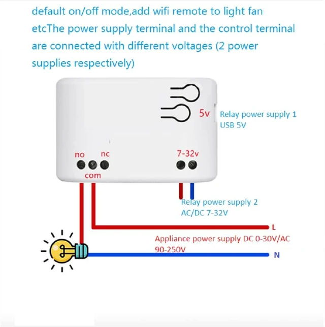 Alt view image 4 of 7 - WiFi Smart Switch Relay Module for Home Automation,Add WIFI to access control garage door,eWelink app Remote Dry Contact,Compatible with Alexa,Google assistant (1CH WIFI Bluetooth)