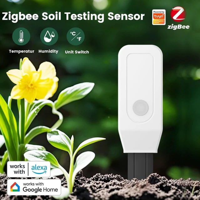 Alt view image 2 of 7 - Zigbee Smart Soil Sensor, Temperature and Moisture Meter with Tuya App Control, Garden and Greenhouse Monitor