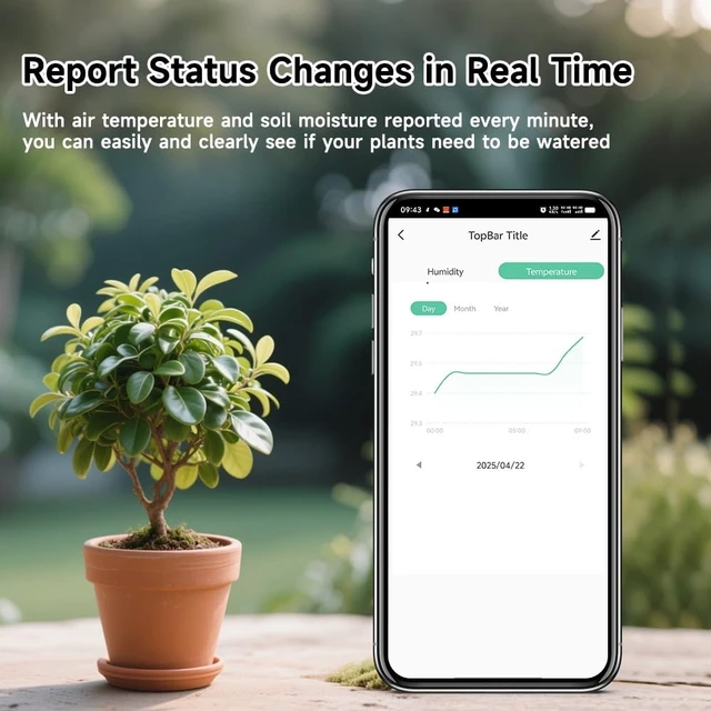 Alt view image 4 of 7 - Zigbee Smart Soil Sensor, Temperature and Moisture Meter with Tuya App Control, Garden and Greenhouse Monitor