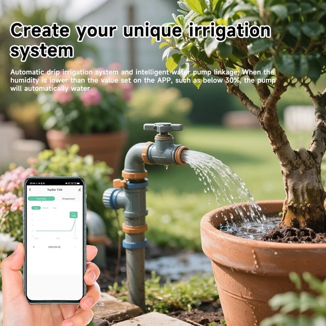 Alt view image 5 of 7 - Zigbee Smart Soil Sensor, Temperature and Moisture Meter with Tuya App Control, Garden and Greenhouse Monitor