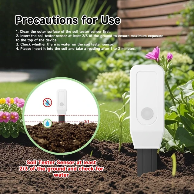 Alt view image 6 of 7 - Zigbee Smart Soil Sensor, Temperature and Moisture Meter with Tuya App Control, Garden and Greenhouse Monitor
