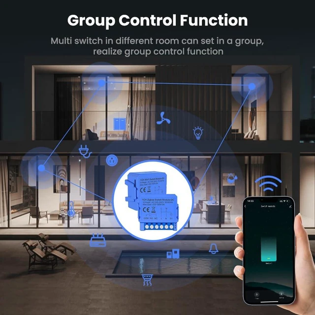 Alt view image 7 of 7 - 1CH Dry Contact Passive Output Wi-Fi Switch Module,Input DC 24-32V, Tuya app Remote Control Lights Gate Opener,Compatible with Alexa