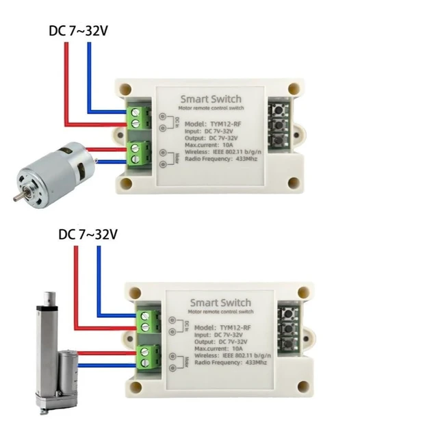 Alt view image 3 of 7 - Tuya app WiFi Remote Control Forward Reverse Relay Module for DC 7-32v Smart Linear Actuator,Compatible with Alexa