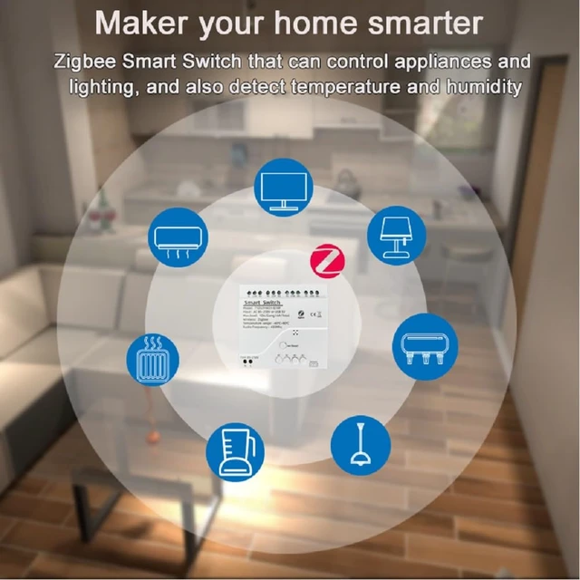 Alt view image 2 of 7 - Zigbee Temperature Monitor Controller,4 Channel 12V Tuya app Remote Dry Contact Smart Relay Switch with Waterproof Temperature Sensor Probe(Tuya Zigbee hub needed)