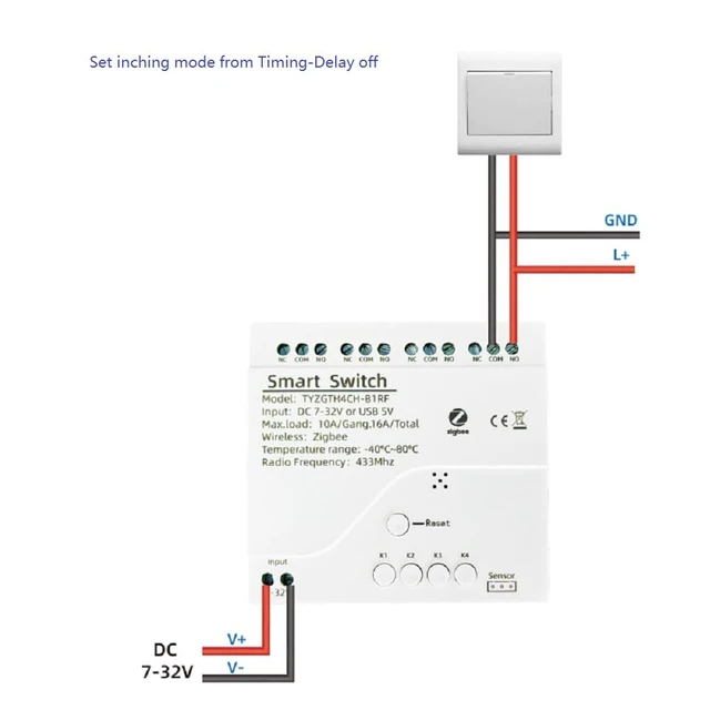 Alt view image 4 of 7 - Zigbee Temperature Monitor Controller,4 Channel 12V Tuya app Remote Dry Contact Smart Relay Switch with Waterproof Temperature Sensor Probe(Tuya Zigbee hub needed)
