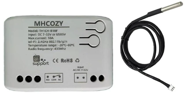 Main image of WiFi Wireless Temperature Controller Thermostat, eWeLink App Remote Dry Contact Smart Relay, Compatible with Alexa Google Assistant