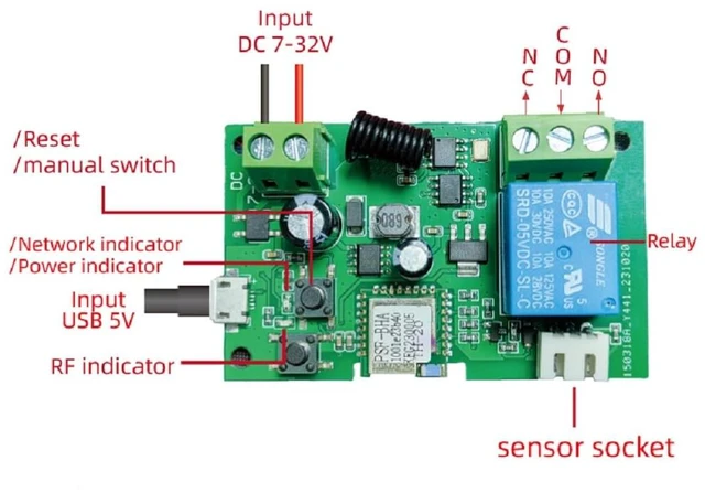 Alt view image 2 of 7 - WiFi Wireless Temperature Controller Thermostat, eWeLink App Remote Dry Contact Smart Relay, Compatible with Alexa Google Assistant