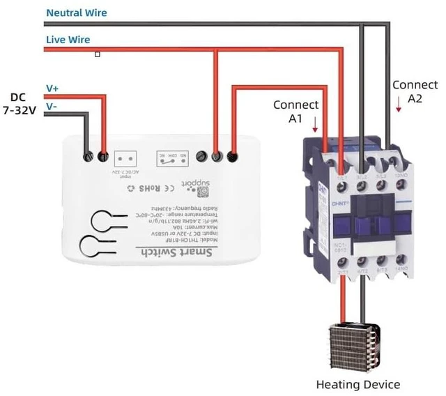 Alt view image 5 of 7 - WiFi Wireless Temperature Controller Thermostat, eWeLink App Remote Dry Contact Smart Relay, Compatible with Alexa Google Assistant