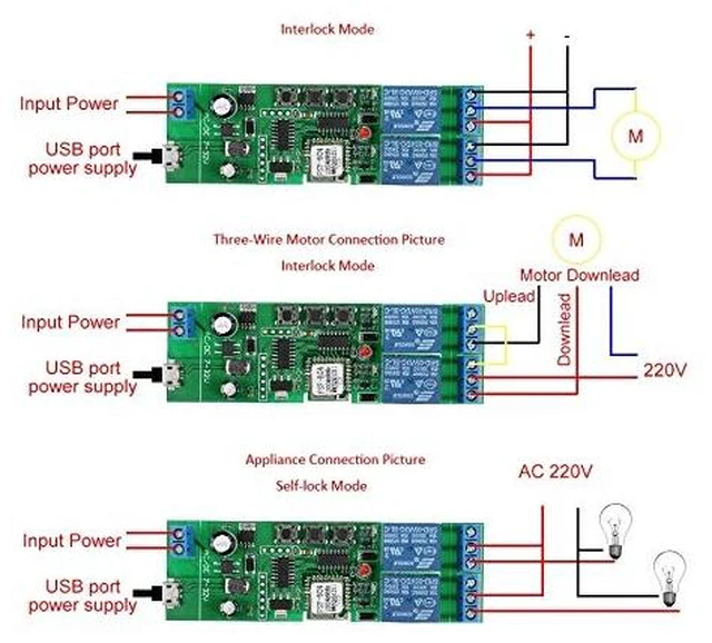 Alt view image 4 of 6 - WiFi Wireless Smart Switch Relay Module for Smart Home 5V 5V/12VBa Applied to Access Control, Turn on PC, Garage Door (2CH WiFi Inching Relay)