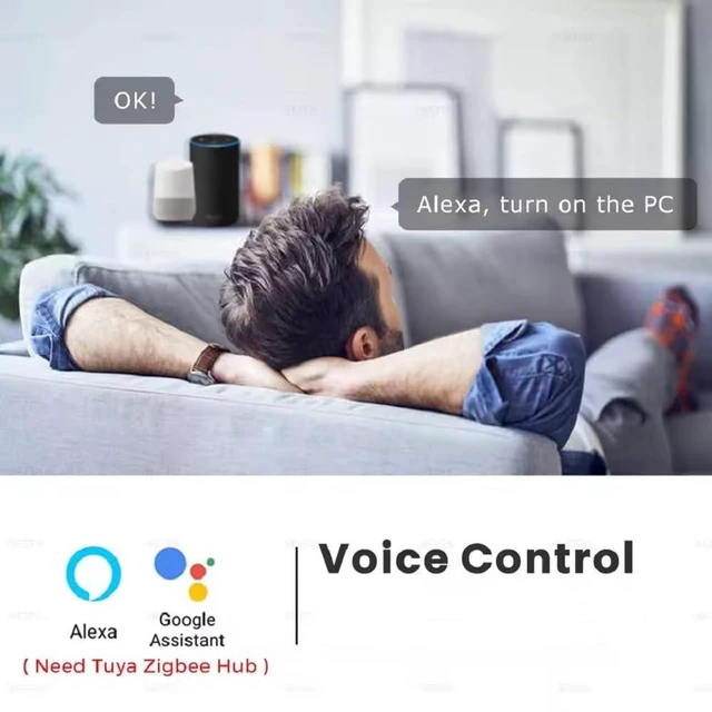 Alt view image 6 of 6 - Zigbee Remote Desktop On Off Power Switch,Tuya app Remote with Child Lock Timing Function,Compatible with Alexa(Tuya Zigbee Hub Needed)