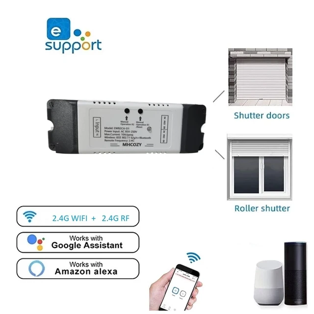 Alt view image 2 of 6 - 2CH WiFi RF Wireless Switch Relay,Inching Self-Locking Interlock Mode,Ewelink App Remote for Access Control Smart Garage Door,Compatible with Alexa Goolge Home (USB 5V AC 85-250V)