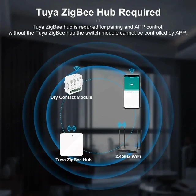 Alt view image 4 of 7 - 1 Channel DC 12V 24V AC 100-240V Tuya Smart Life app Dry Contact Zigbee Smart Relay Switch Module,Compatible with Alexa Google Home