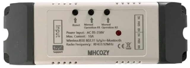 Main image of 2CH WiFi RF Wireless Switch Relay,Tuya App Remote Timer Control Linear Actuator Door Access Light,Compatible with Alexa Goolge Home (Smart Life app WiFi RF AC 85-250V)