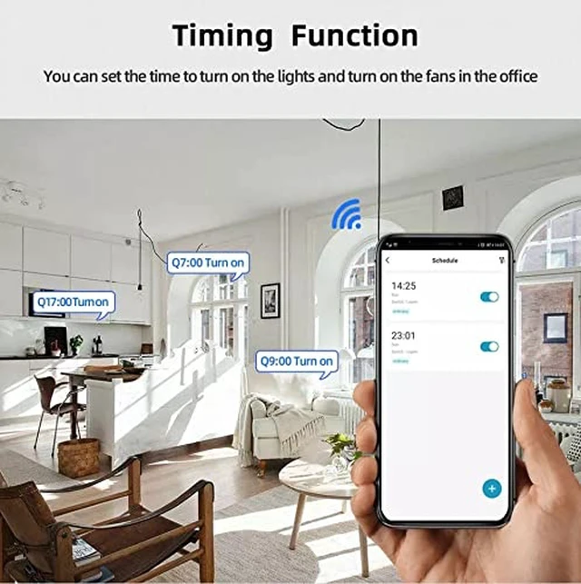 Alt view image 6 of 6 - 2CH WiFi RF Wireless Switch Relay,Tuya App Remote Timer Control Linear Actuator Door Access Light,Compatible with Alexa Goolge Home (Smart Life app WiFi RF AC 85-250V)