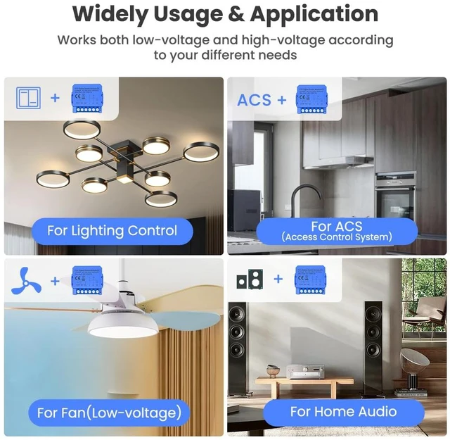 Alt view image 6 of 7 - 1CH Dry Contact Passive Output Wi-Fi Switch Module,Input DC 24-32V, Tuya app Remote Control Lights Gate Opener,Compatible with Alexa