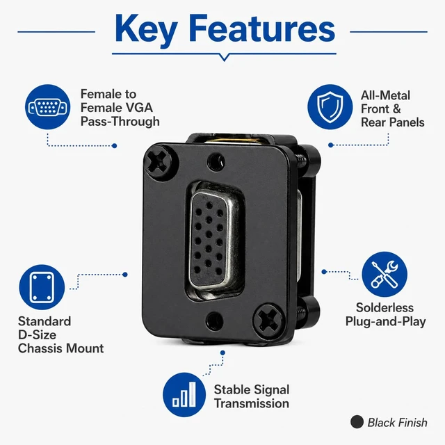 Alt view image 4 of 7 - D R Series Panel-Mount Connector (VGA)