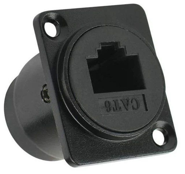Alt view image 3 of 5 - D R Series D-CAT6 Passthrough Panel-Mount Connector (D-CAT6_5Pack)