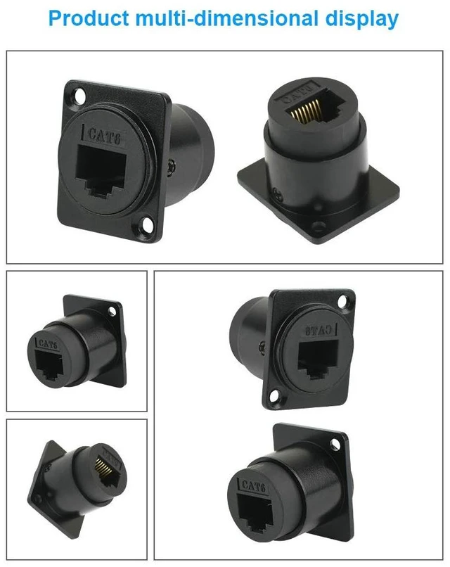 Alt view image 5 of 5 - D R Series D-CAT6 Passthrough Panel-Mount Connector (D-CAT6_5Pack)