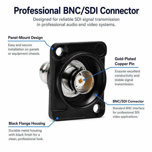 Alt view image 2 of 7 - D R Series BNC Passthrough Panel-Mount Connector (BNC_5Pack)