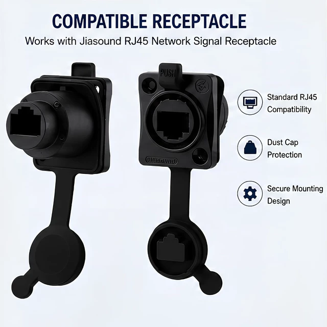 Alt view image 6 of 7 - RJ45 Ethercon Cable Mount NE8MX Connector(5 Pack)