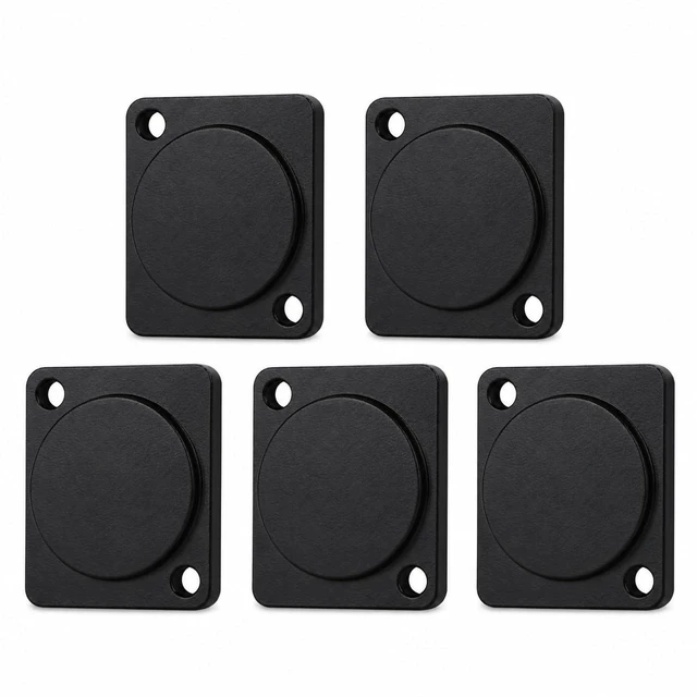 Main image of The D-Type Blank Panel Plate, Zinc Alloy D Series Hole Filler Plate for DIY Audio Connector Mounting, Black Metal D-Shape Socket Cover Plate (5 Pcs)