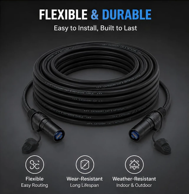 Alt view image 6 of 7 - Professional CAT6 Ethercon RJ45 Cable Both Ends with Shielded Connectors (10 Feet)