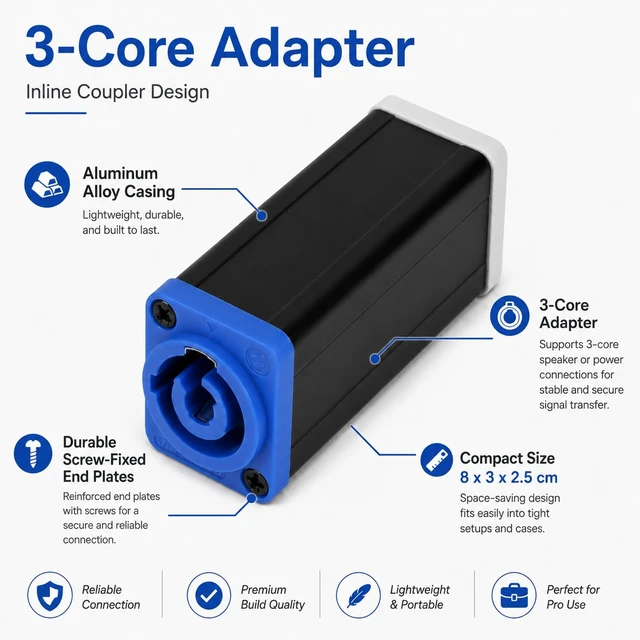 Alt view image 2 of 6 - PowerCON NAC3MM-1 NAC3MPA-1 to NAC3MPB-1 AC Power Coupler 20A(Blue-Gray_2Pack)