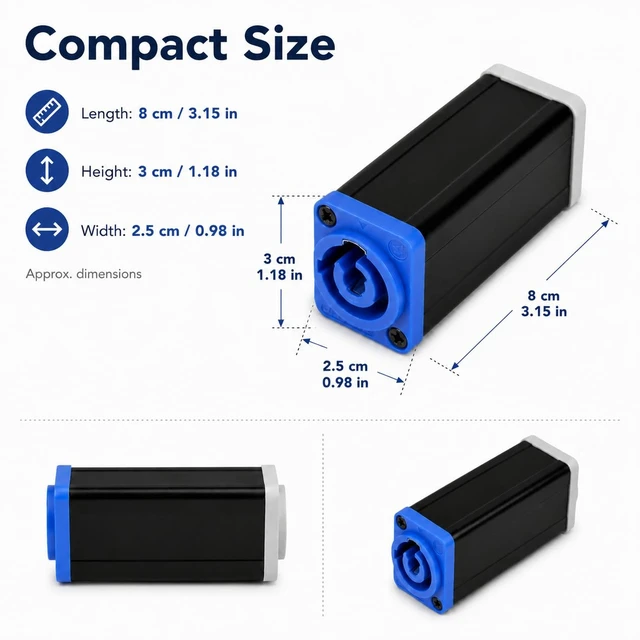 Alt view image 4 of 6 - PowerCON NAC3MM-1 NAC3MPA-1 to NAC3MPB-1 AC Power Coupler 20A(Blue-Gray_2Pack)