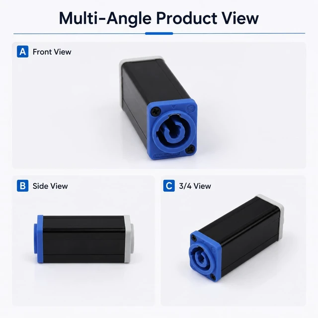 Alt view image 5 of 6 - PowerCON NAC3MM-1 NAC3MPA-1 to NAC3MPB-1 AC Power Coupler 20A(Blue-Gray_2Pack)