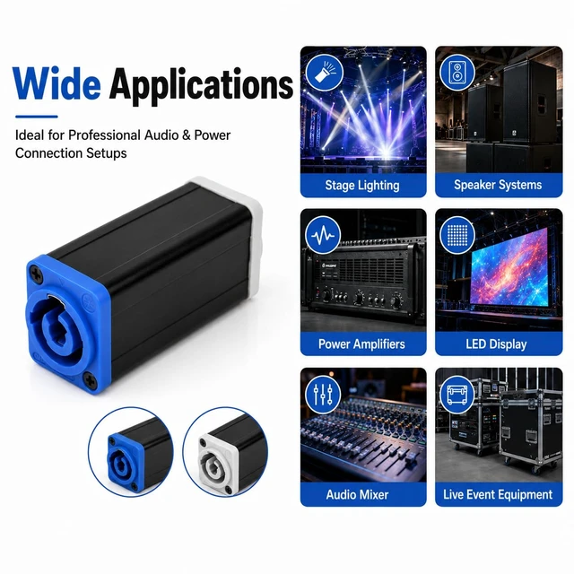 Alt view image 6 of 6 - PowerCON NAC3MM-1 NAC3MPA-1 to NAC3MPB-1 AC Power Coupler 20A(Blue-Gray_2Pack)