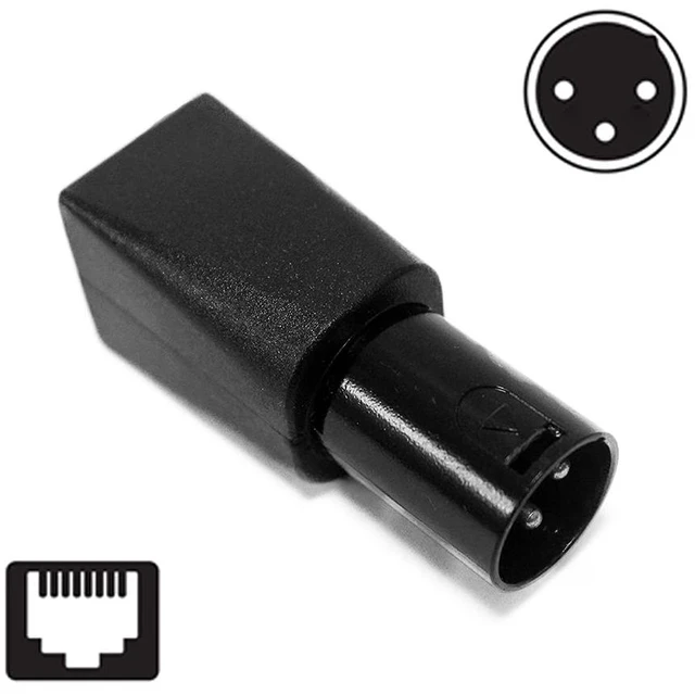 Alt view image 3 of 5 - DMX to RJ45 Connector RJ45 Ethernet to 3 Pin XLR DMX Female & Male Adapter Sets 3PIN_1Pair