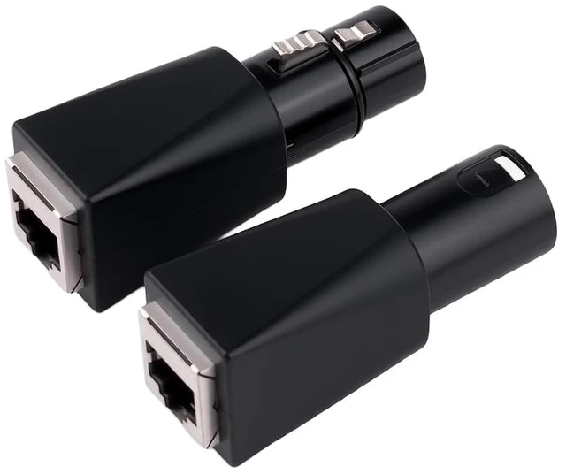 Alt view image 2 of 5 - DMX to RJ45 Connector RJ45 Ethernet to 3 Pin XLR DMX Female & Male Adapter Sets 3PIN_1Pair