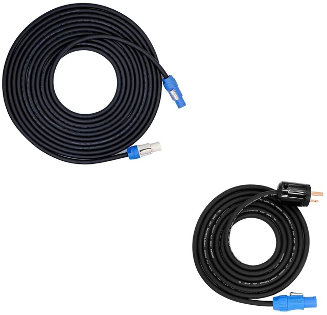 Main image of NEMA5-15P to SACFCA PowerCon Cable Blue and White Head Display Screen Light Power Cable 2PCS(10Feet)