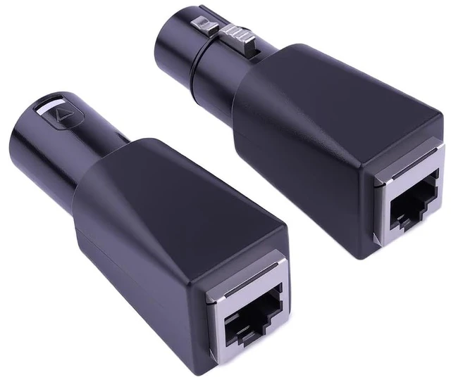Alt view image 2 of 7 - DMX to RJ45 Connector RJ45 Ethernet to 5 Pin XLR DMX Female & Male Adapter Sets 5PIN_1Pair
