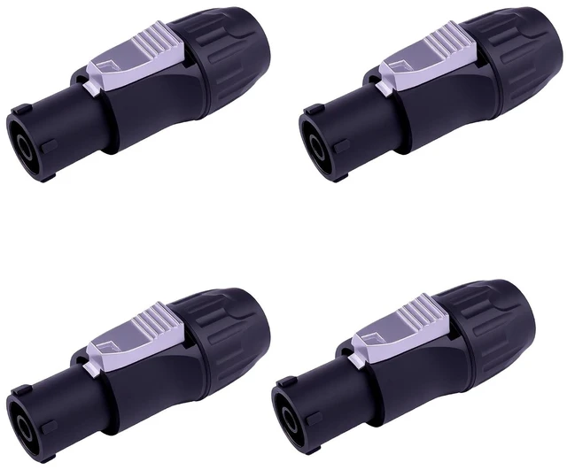 Alt view image 3 of 7 - IP65 PowerCon True Outdoor Waterproof Power Connector 20A 250V Black Heavy Duty Reliable Electrical Connection for DJ Equipment Stage Lighting Sound Systems 8PCS