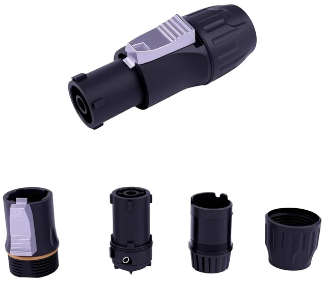Alt view image 7 of 7 - IP65 PowerCon True Outdoor Waterproof Power Connector 20A 250V Black Heavy Duty Reliable Electrical Connection for DJ Equipment Stage Lighting Sound Systems 8PCS