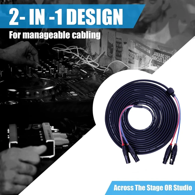 Alt view image 4 of 5 - 4 Channel Professional Multi-Media Snake Cable 4 Pairs Male to Female 3 Pin XLR Balanced Audio Extension Cable (2-Channel_25Ft)