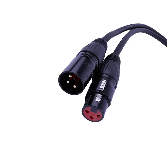 Alt view image 4 of 6 - D-Type Panel Mount to Male/Female Connector Cable Ultra Flexible 3pin Microphone Cable Ideal for Audio and Video Equipment |50cm 20inch 2Pcs (1Pair)