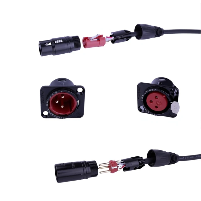 Alt view image 3 of 6 - D-Type Panel Mount to Male/Female Connector Cable Ultra Flexible 3pin Microphone Cable Ideal for Audio and Video Equipment |50cm 20inch 2Pcs (1Pair)