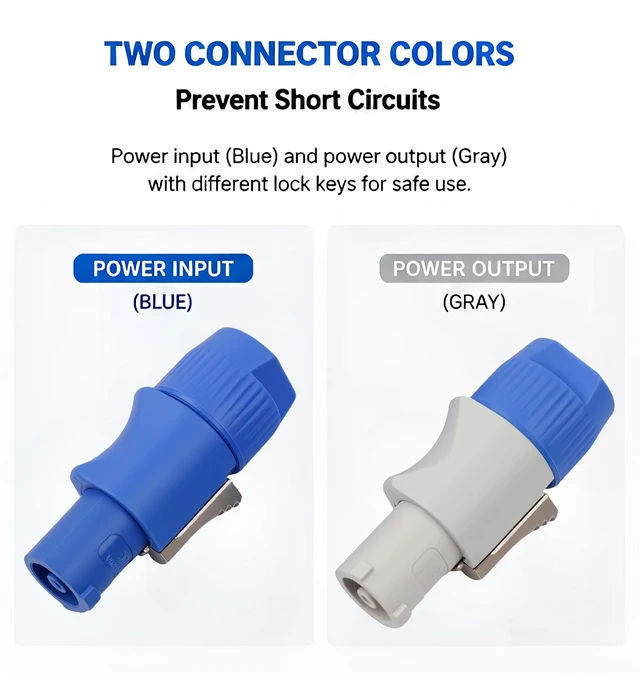 Alt view image 4 of 7 - 3 PIN AC Powercon Connector Male Plug 20A/250V for Stage Light LED Screen White Connector Compatible with NAC3FCA, NAC3FCB, NAC3MA-1, NAC3MPB-1 ConnectorWhite_5 Pcs