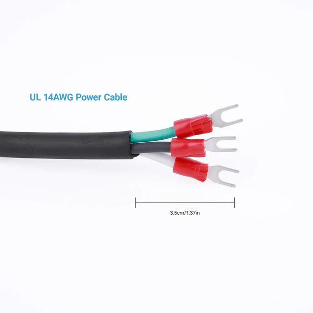 Alt view image 3 of 4 - 3 PIN AC Powercon Connector Male Connector Blue/White Socket_with 14Awg 1.5Feet PoweCable 20A/250V for Stage Light LED Screen (White_Socket_with 1.5Ft_2PCS)