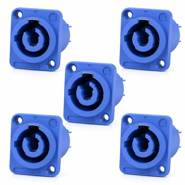 Main image of 3 PIN AC Powercon Connector Male Plug 20A/250V for Stage Light LED Screen Blue Input Socket Compatible with NAC3FCA, NAC3FCB, NAC3MA-1, NAC3MPB-1 Connector.Blue_Socket_5 Pcs
