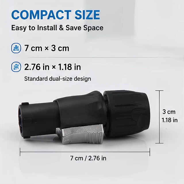 Alt view image 4 of 7 - IP65 PowerCon True Outdoor Waterproof Power Connector 20A 250V Black Heavy Duty Reliable Electrical Connection for DJ Equipment Stage Lighting Sound Systems (SAC3FX_4PCS_Black)